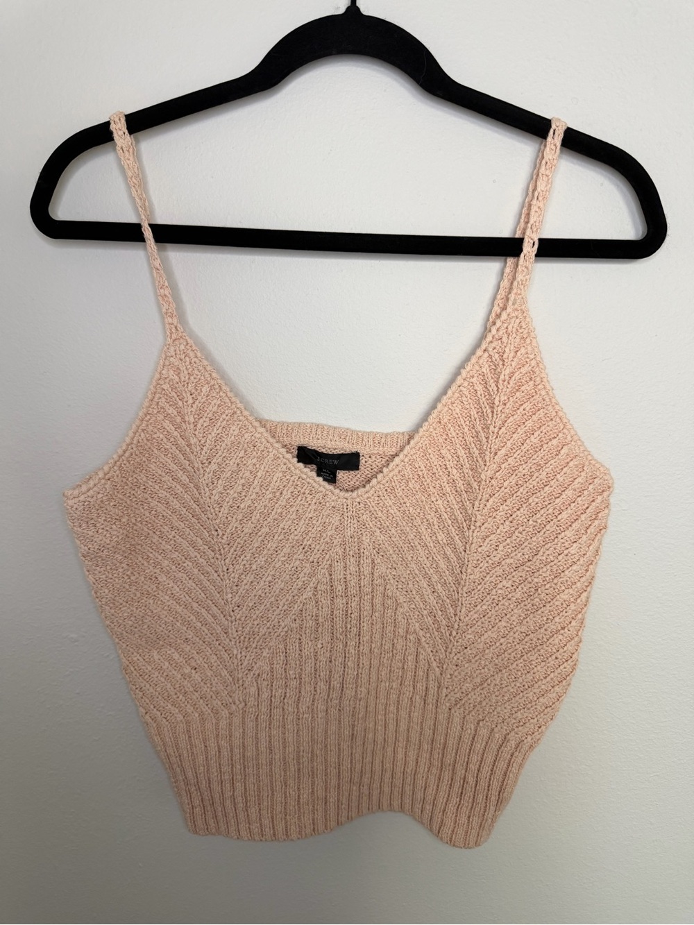 J.Crew Knit V-Neck Spaghetti Strap Tank Top - Blush Pale Nectar Nude